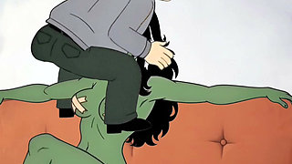 Slut She-hulk Gets Fucked on the First Date. Cartoon