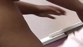Sexy blonde fucks her in the office