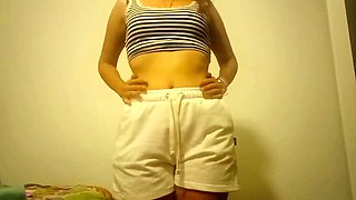 Cute 18-year-old latina girl enjoys some solo finger fun