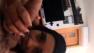 My stepsister uses her throat to get all my milk out