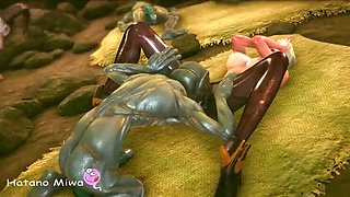 HatanoMiwa Intense Goblin Orgy: Skinny Curvy Slut Gets Gangbanged and Drenched in Cum