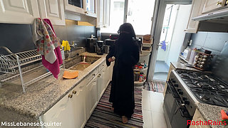 Lebanese Maid accepts extra pay for extra hot and wet services..