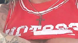 I Take Out My Tits and Fuck Myself in the Car so They Can See Me