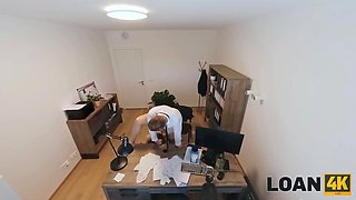 Loan4k. she came for cash, she got a meaty clerk\u2019s penis first