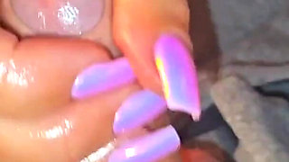 Long Nails + Panties + Oil = Cumshot