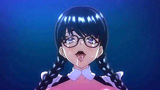Maid with glasses banged from behind