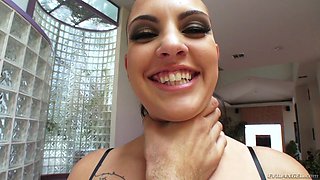 Rachael Madori wears fishnet and panties, teasing us with her hairy pussy