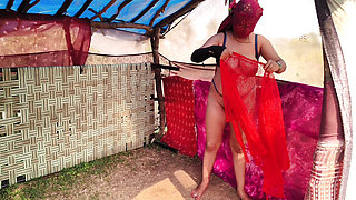 Maami Fucked by His Nephew at field and cum inside her tight pussy watch free desi HD Hindi sex audio video