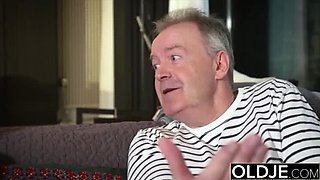 Busty Teen Aida Swinger Sucks Daddy's Cock & Swallows Cum First Time