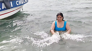 Chubby Latina what a big ass on the beach
