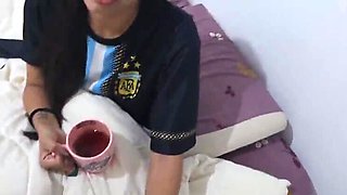 Amateur Latina Blowjob and Cumshot with Boyfriend's Best Friend - Doggy Style Fuck