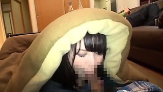 Hot Asian Amateur Wife Shows Her Underwear Under Kotatsu - Horny Hardcore Fuck and Creampie