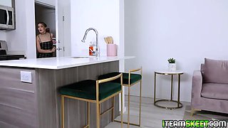 Insane naughty teen heads on juggling her twat on top!