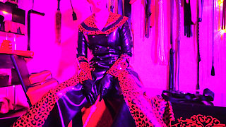 Red Rubber Fetish Femdom Latex Mistress Fetish BDSM Strap Heels Dominatrix