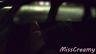 Sharing my slut wife with a stranger in car in front of voyeurs in a public parking lot - #2 - MissCreamy
