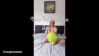 Naughty Neelala nude balloon play