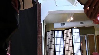 two women fetish latex asslicking and anal mff
