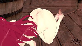 Busty redhead Mary Landorott gives a seductive footjob in 3D Ashikoki hentai