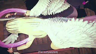 Angewomon gets tied up and double penetrated in Digimon animated porn parody