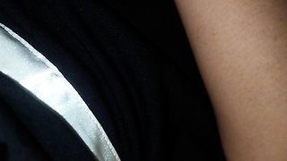 Nipples of a sleeping Japanese girl