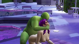 SIMS HORNY OGRE POUNDING PIXIE SLUT BY THE POOL LOOP