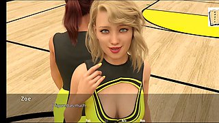 Busty babe in an uncensored visual novel game with a big ass and erotic stories