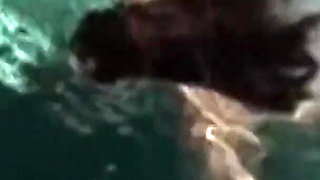 Sexy Brunette Touches Her Pussy by the Pool and Gets Anal Fucked by a BBC.