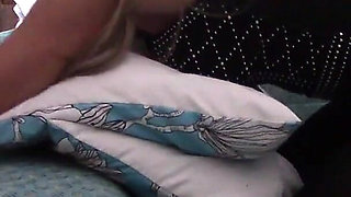 Blonde MILF in Pantyhose and Heels Gives a Blowjob and Swallows
