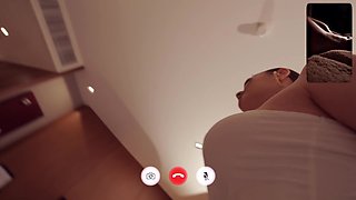 Shameless shawty fucks with her lover wile on face-time call