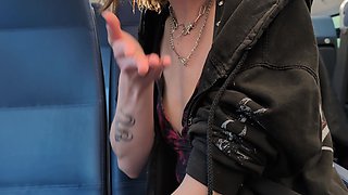 Pissing and Squirting in a Busy Train During the Day