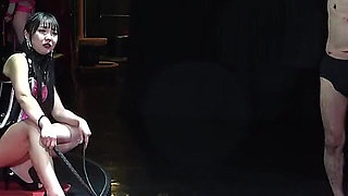 Heaven and Hell Card Whipping Game by Two Mistresses, Winner Slave Has His Dick Stroked by Hand, and Loser Slave Is Whipped