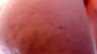 Redhead Italian teen has a wet hard orgasm with a huge dildo