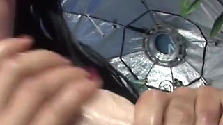 Stockinged slut wearing high heels gets fucked and dildoed