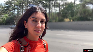 Public Blowjob in the Bushes with Stranger and Crazy Cumwalk Covered in Cum