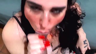 Garganta Profunda - Gostosa Na Coleira Boquete Babado Gozei E Ela Bebeu Tudo