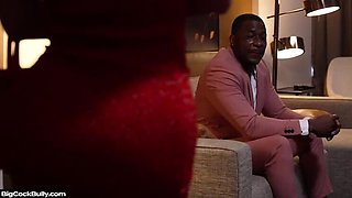 Slimthick Vic takes huge BBC to save husband's job - anal, blowjob, and cum swallow