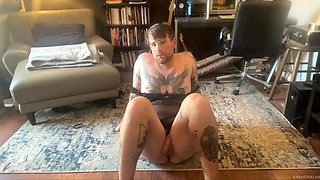 in private sucking my dildo in lace dress