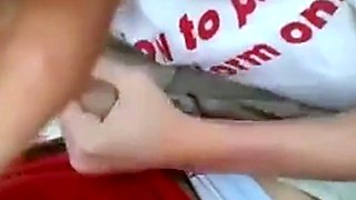 Young Blonde Gives Daddy Roadhead