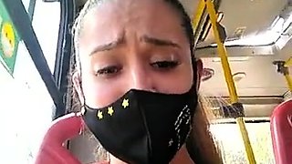 Sara squirts on the bus