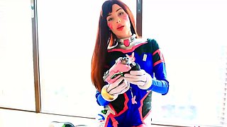MyKinkyDope DVa OverWatch Cosplay Handjob FootJob JOI Video