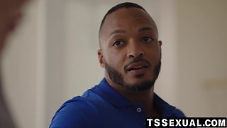 Stepbro Dillon Diaz floods Angelina Pleases TS ass with seed