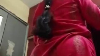 Indian BBW changes her clothes in front of a camera