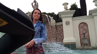 Big booty brunette uses flexible positions to make older casting agent cum