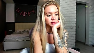 Curly Blonde Teen Records Solo Dildo Masturbation More at