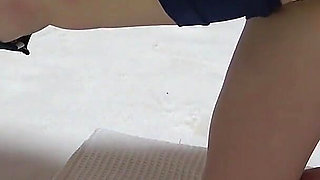 Girls-only Apartment in Japan Mini Skirt Flight Attendant's Spill Out Natural Tits and Wedgie Thong Panties Sexy Fitness