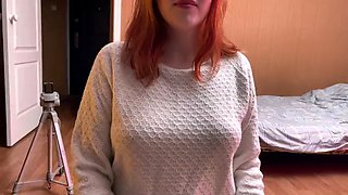 Huge cock does not fit in the pussy of a beautiful girl