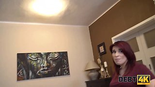 Pregnant red-haired debtor humiliated & fucked by debt collector in HD