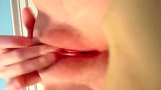 Curvy Blonde teen 18+ Takes a Shower and rubs her Wet Pussy - Close Up!