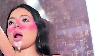Extreme amateur pov blowjob by hot brunette latina