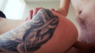 Asian Hottie Oiled up and Fucked Hard with a Closeup Creampie